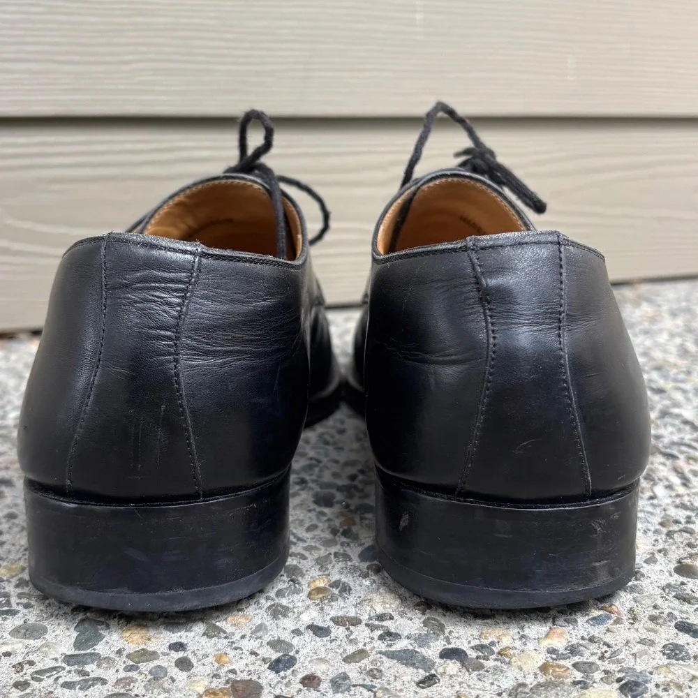 Magnanni Men's Black Leather Apron Split Toe Derby Dress Shoes 11323 Size 10 M
